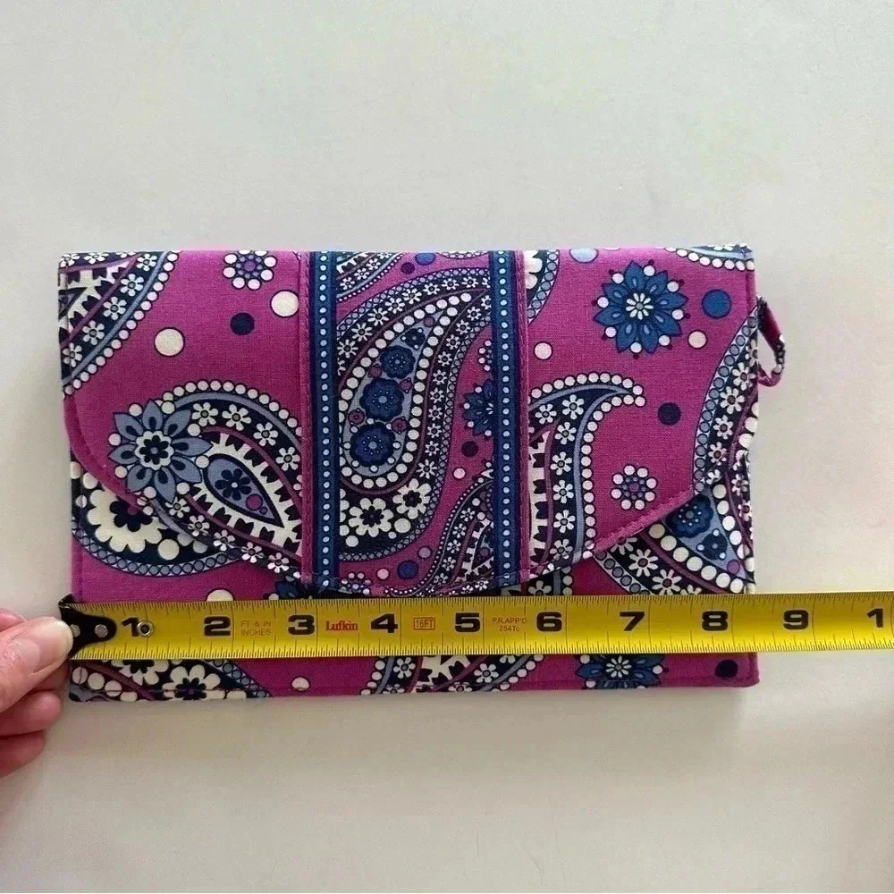 Vera Bradley Boysenberry Travel‎ Envelope Purple Floral Paisley Colorful - Picture 6 of 9